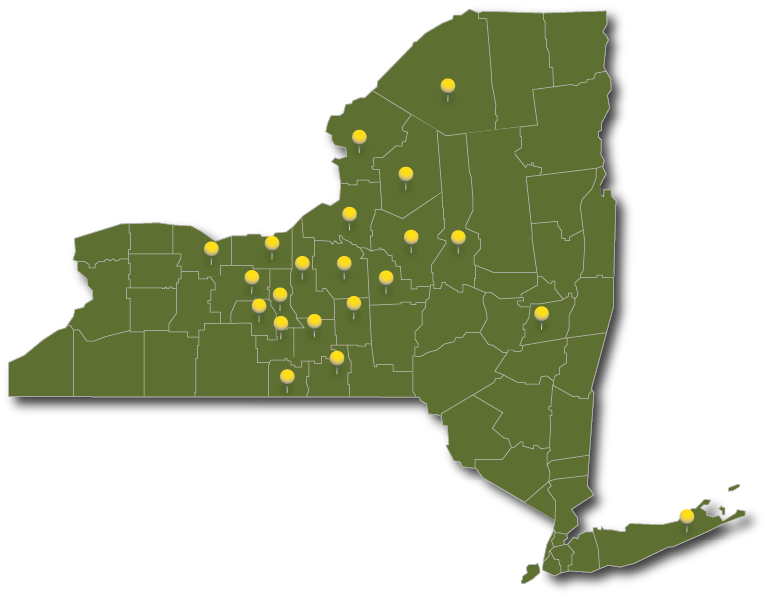 NYS Map showing customer locations